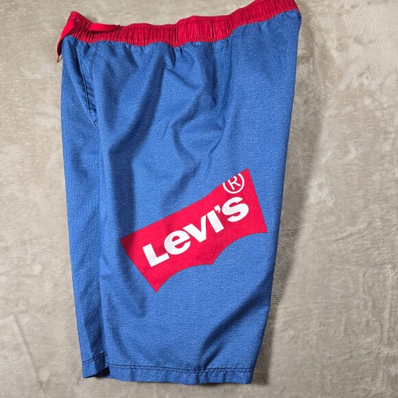 Levi’s Swim Trunks Youth XL Blue Red Logo Board Shorts 13–15 Yrs Lined - Picture 8 of 12